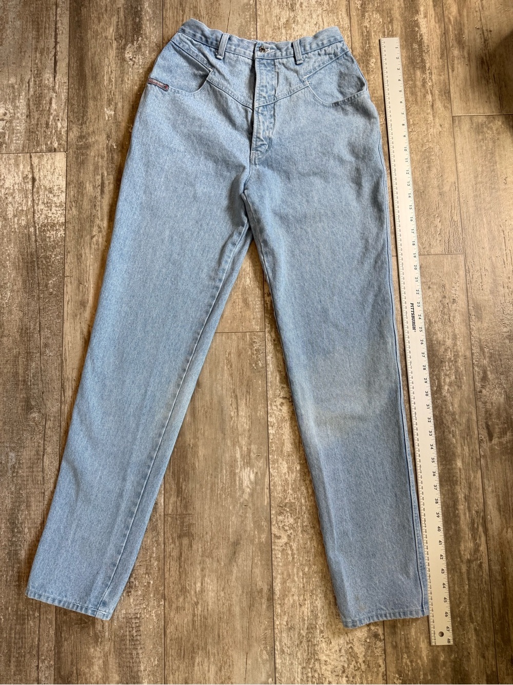 Vintage Blaze High Waisted Mom Jeans Light Wash Western 13/31 USA 90s Cotton